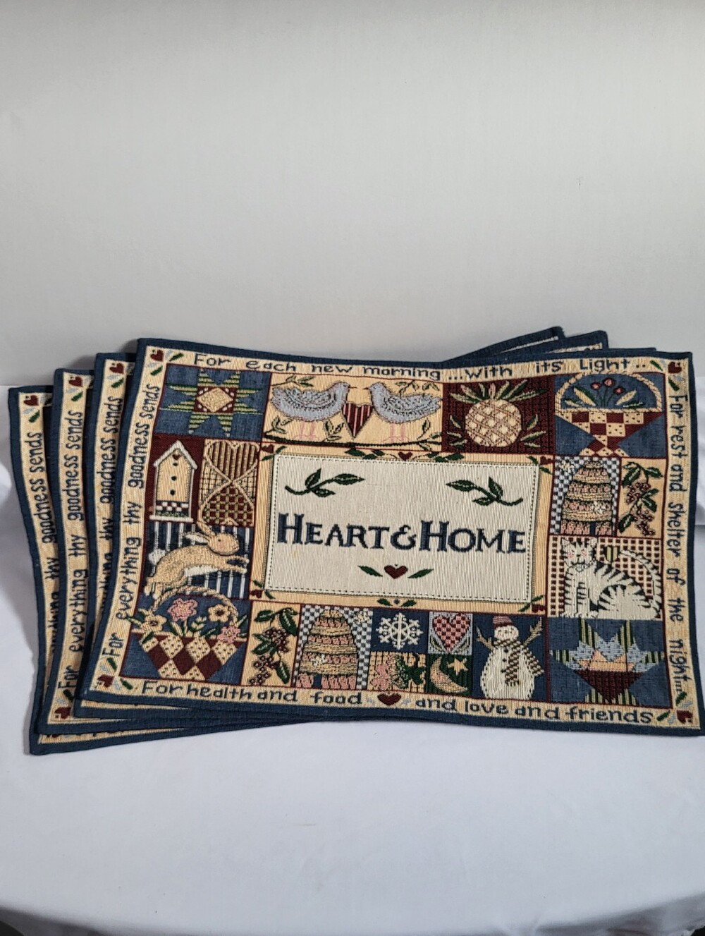 Heart & Home Tapestry Placemats Set Of 4 Vintage Cottagecore